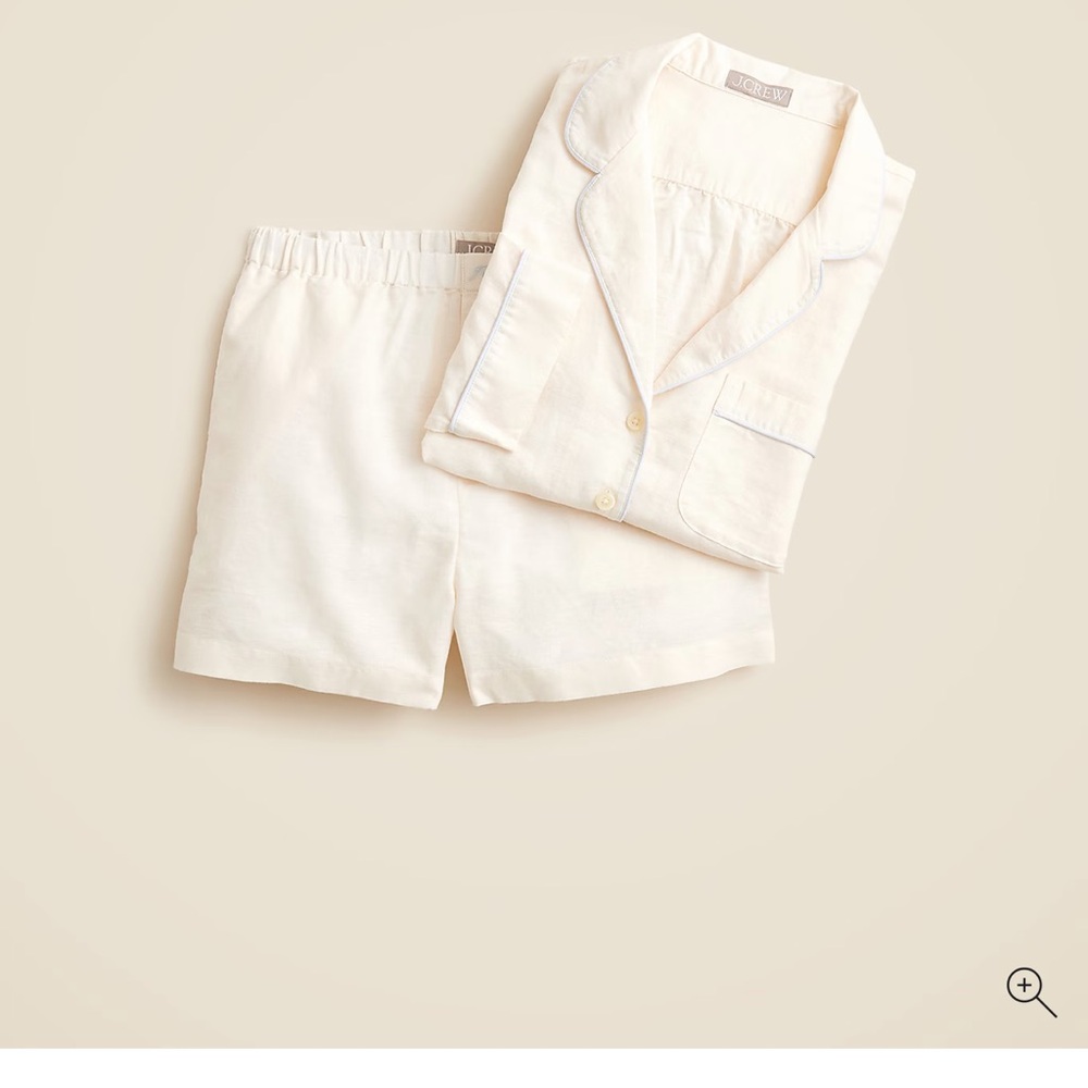 Jcrew Cream Short Pajama Set